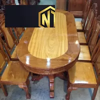 BỘ BÀN ĂN GỖ NHẬP KHẨU 8 GHẾ
